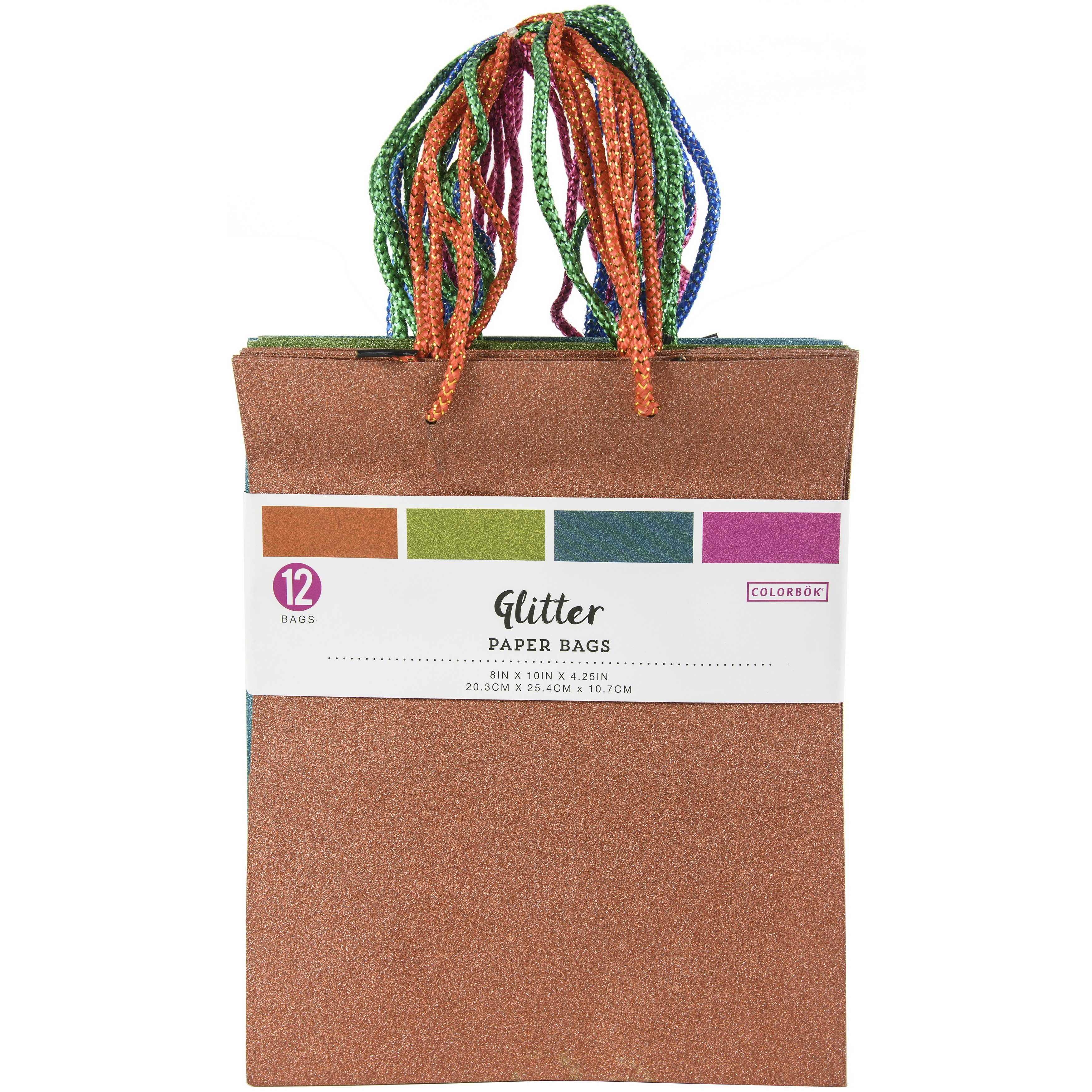 Large Glitter Craft Bags 12/Pkg Brights